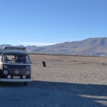 VW Bus in der Wüste